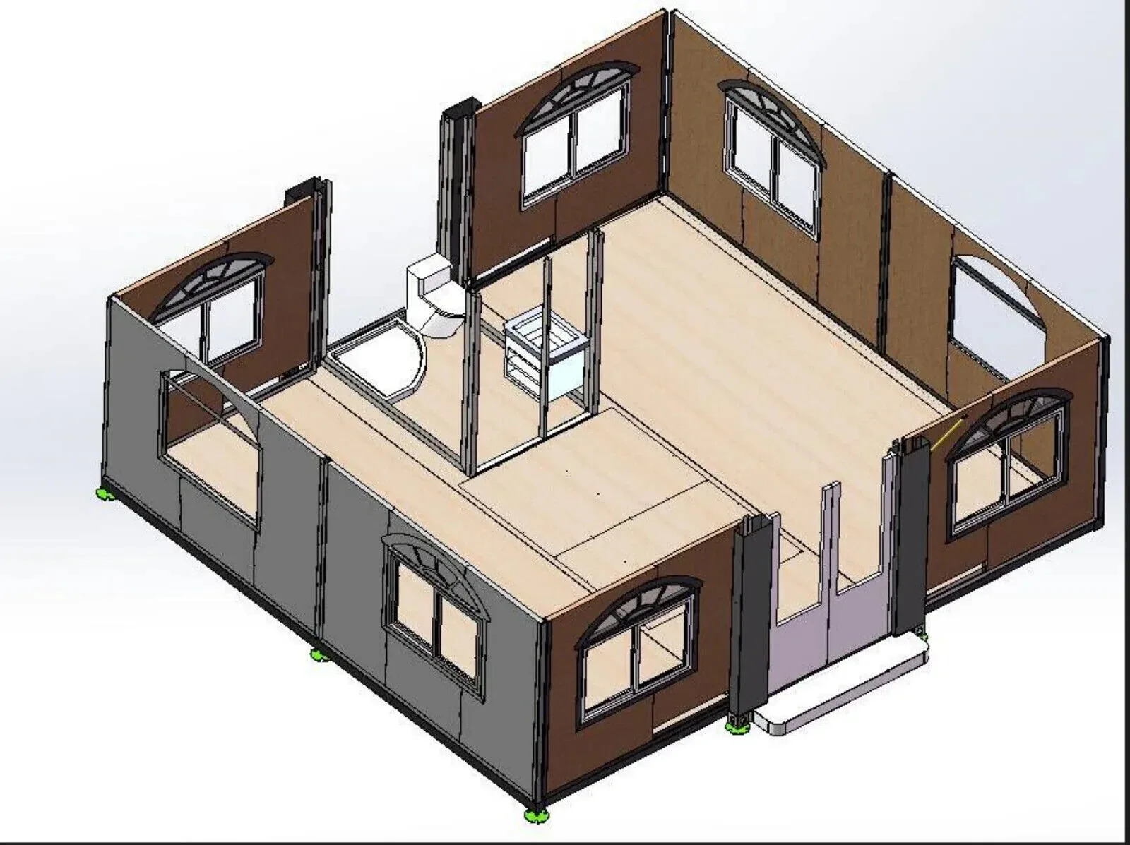 13x20X8ft Bastone Mobile Expandable Prefab House Tiny House w/Bathroom Shower - Image 3