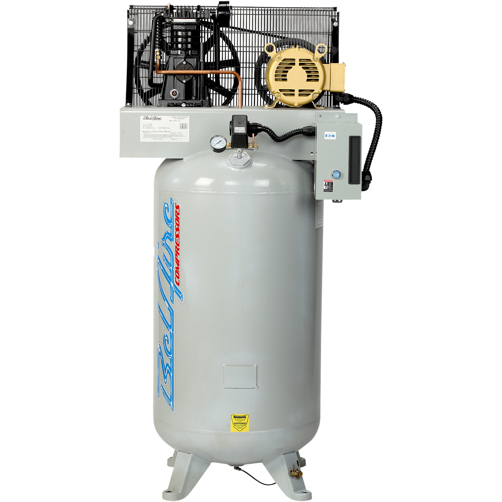 BelAire Electric Air Compressor — 5 HP, Two Stage, 80 Gallon Vertical, 14.7 CFM, Model# 4918VN