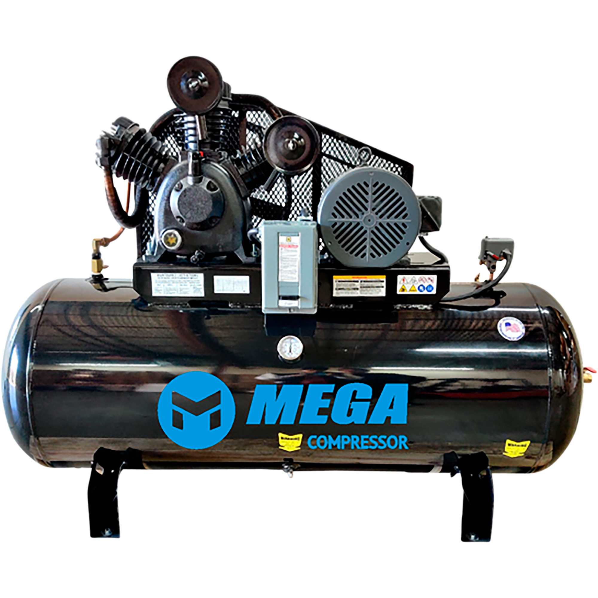 Mega Electric Air Compressor — 10 HP, 120 Gallons, 230/460 Volts, Model# MP-10120H3-U