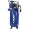 Quincy QT-7.5 Splash Lubricated Reciprocating Air Compressor with MAX Package — 7.5 HP, 230 Volt, 1 Phase, 80 Gallon Vertical, Model# 271C80VCBM