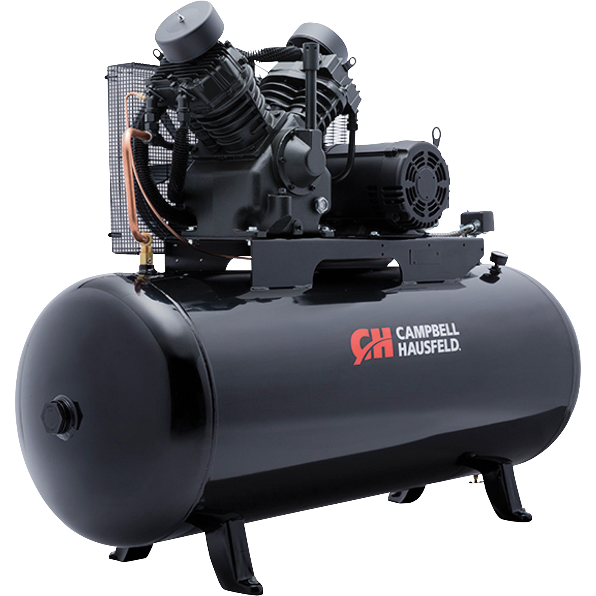 Campbell Hausfeld Two-Stage Air Compressor — 10 HP, 34.1 CFM @ 175 PSI, 208-230/460 Volt, 3 Phase, 120 Gallon Horizontal, Model# CE8001 - Image 2