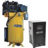 EMAX Industrial Plus 10 HP, 2 Stage, V4, 1 Phase Piston Air Compressor — 80-Gallon Vertical Tank, 58 CFM Air Dryer, Model# ESP10V080V1PKG