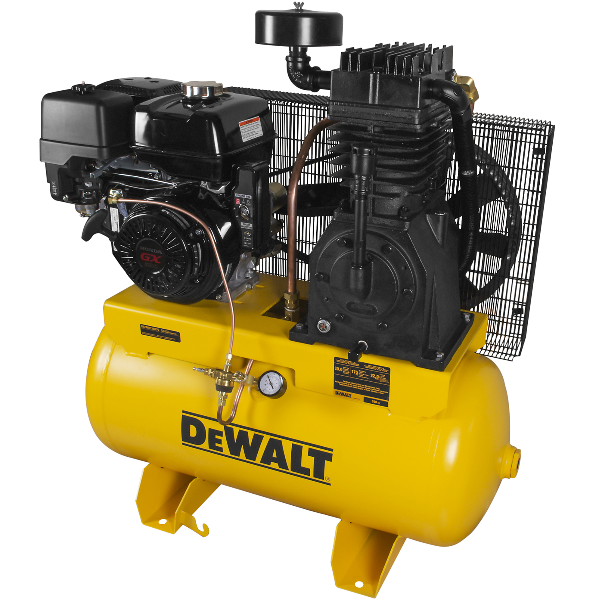 DEWALT 30 Gallon Air Compressor, Horizontal w/Truck Mount Honda Gas Engine, 13 HP, Model# DXCMH1393075 - Image 2